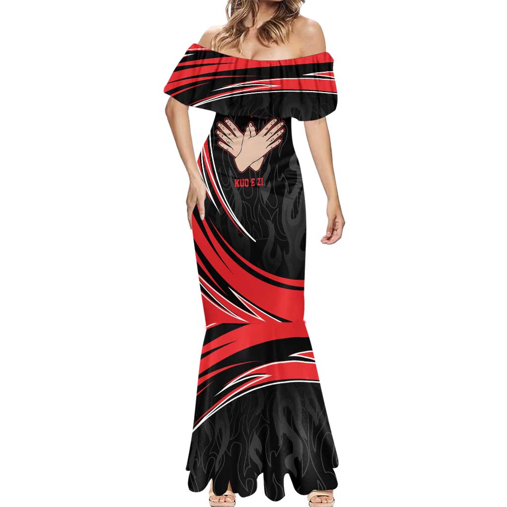 Personalized Shqipe Albania Nation Flag Mermaid Dress Kuq E Zi Tiranaproud Albanian - Wonder Print Shop