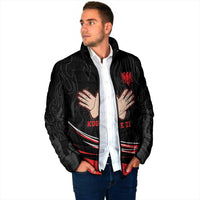 Personalized Shqipe Albania Nation Flag Padded Jacket Kuq E Zi Tiranaproud Albanian - Wonder Print Shop