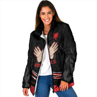 Personalized Shqipe Albania Nation Flag Padded Jacket Kuq E Zi Tiranaproud Albanian - Wonder Print Shop