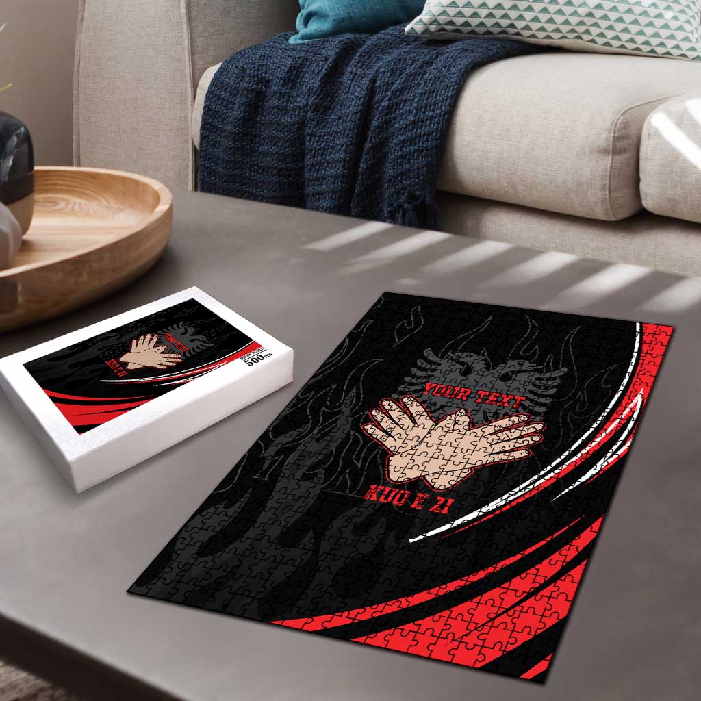 Personalized Shqipe Albania Nation Flag Puzzle Kuq E Zi Tiranaproud Albanian - Wonder Print Shop