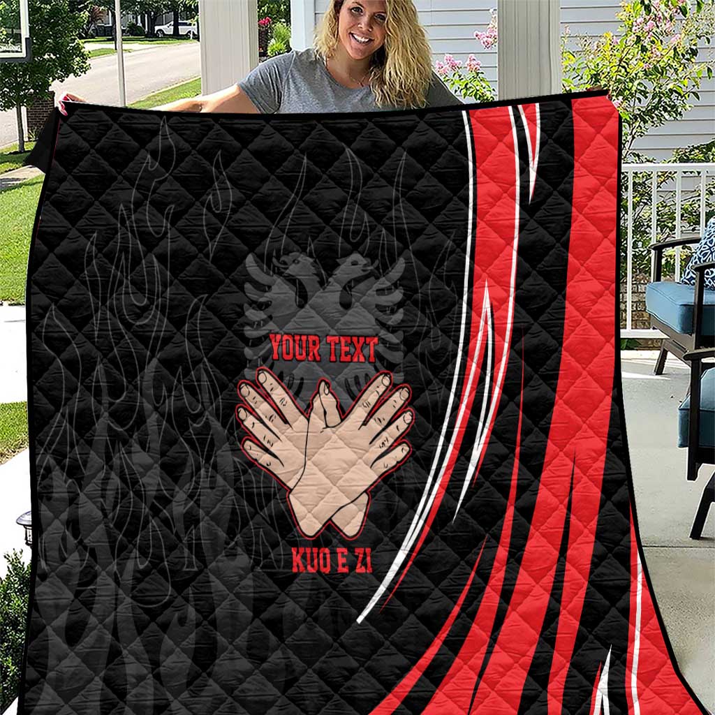 Personalized Shqipe Albania Nation Flag Quilt Kuq E Zi Tiranaproud Albanian - Wonder Print Shop