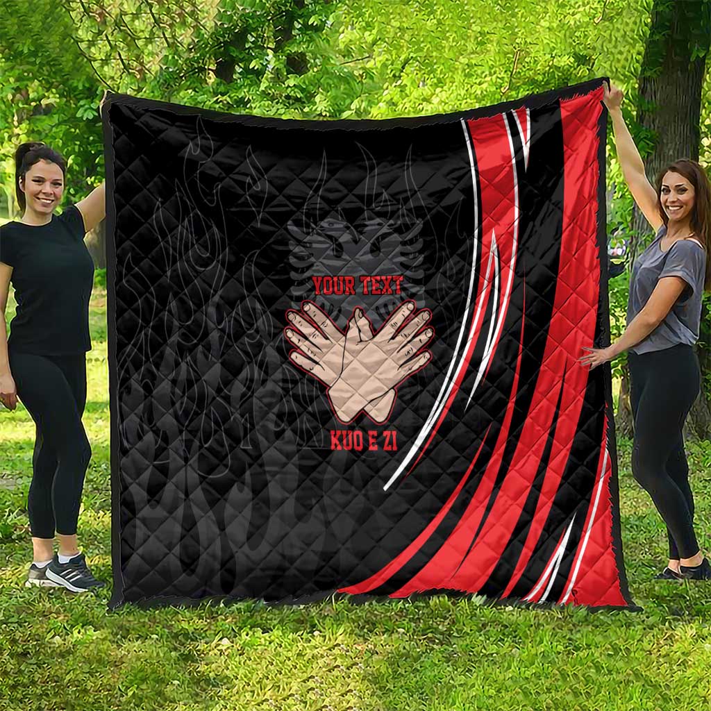 Personalized Shqipe Albania Nation Flag Quilt Kuq E Zi Tiranaproud Albanian - Wonder Print Shop