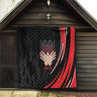 Personalized Shqipe Albania Nation Flag Quilt Kuq E Zi Tiranaproud Albanian - Wonder Print Shop