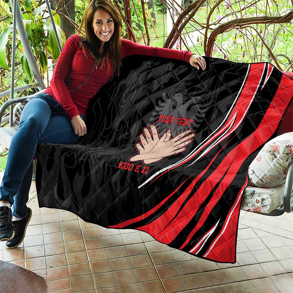 Personalized Shqipe Albania Nation Flag Quilt Kuq E Zi Tiranaproud Albanian - Wonder Print Shop