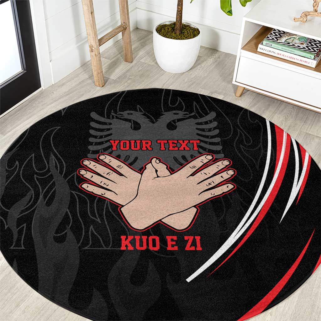 Personalized Shqipe Albania Nation Flag Round Carpet Kuq E Zi Tiranaproud Albanian - Wonder Print Shop