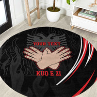 Personalized Shqipe Albania Nation Flag Round Carpet Kuq E Zi Tiranaproud Albanian - Wonder Print Shop