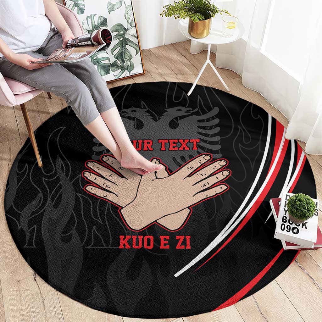 Personalized Shqipe Albania Nation Flag Round Carpet Kuq E Zi Tiranaproud Albanian - Wonder Print Shop