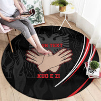 Personalized Shqipe Albania Nation Flag Round Carpet Kuq E Zi Tiranaproud Albanian - Wonder Print Shop