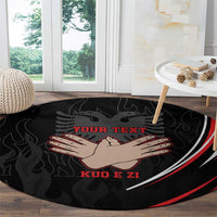 Personalized Shqipe Albania Nation Flag Round Carpet Kuq E Zi Tiranaproud Albanian - Wonder Print Shop