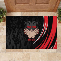 Personalized Shqipe Albania Nation Flag Rubber Doormat Kuq E Zi Tiranaproud Albanian - Wonder Print Shop