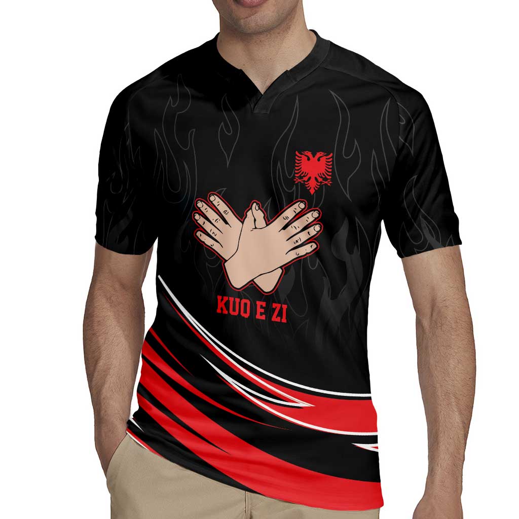 Personalized Shqipe Albania Nation Flag Rugby Jersey Kuq E Zi Tiranaproud Albanian - Wonder Print Shop