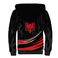 Personalized Shqipe Albania Nation Flag Sherpa Hoodie Kuq E Zi Tiranaproud Albanian - Wonder Print Shop
