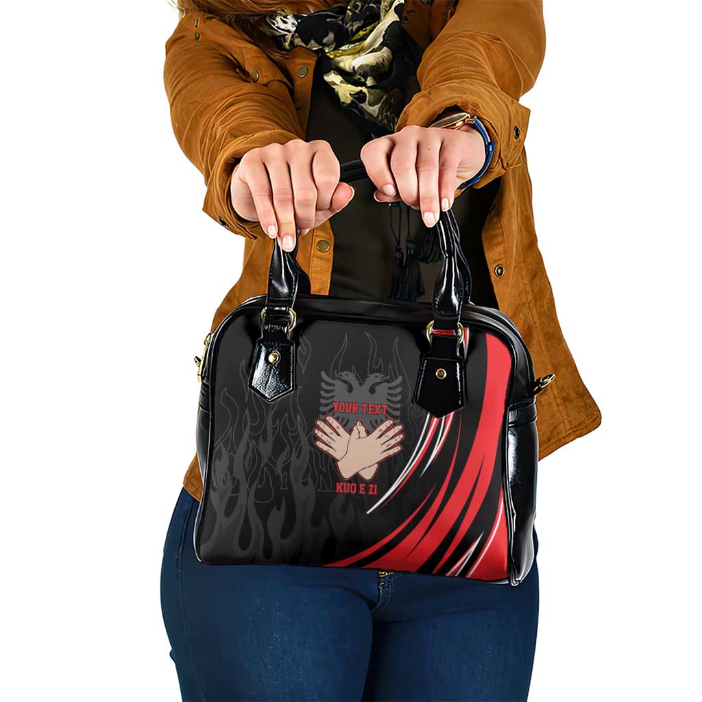 Personalized Shqipe Albania Nation Flag Shoulder Handbag Kuq E Zi Tiranaproud Albanian - Wonder Print Shop