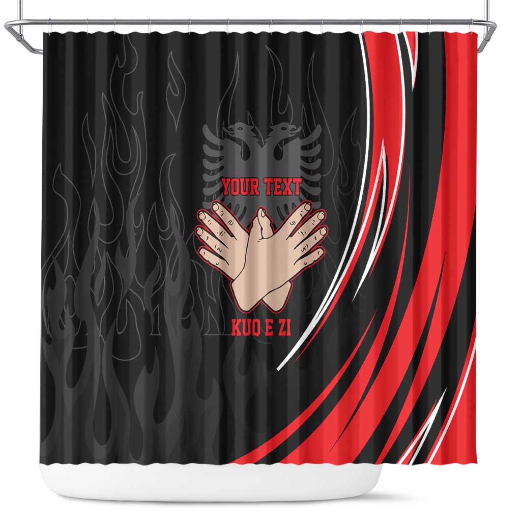 Personalized Shqipe Albania Nation Flag Shower Curtain Kuq E Zi Tiranaproud Albanian - Wonder Print Shop