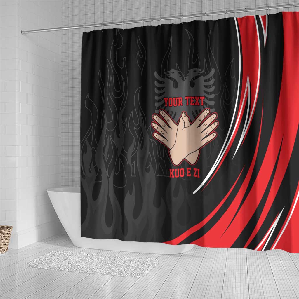 Personalized Shqipe Albania Nation Flag Shower Curtain Kuq E Zi Tiranaproud Albanian - Wonder Print Shop
