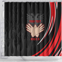 Personalized Shqipe Albania Nation Flag Shower Curtain Kuq E Zi Tiranaproud Albanian - Wonder Print Shop