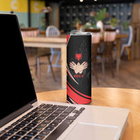Personalized Shqipe Albania Nation Flag Skinny Tumbler Kuq E Zi Tiranaproud Albanian - Wonder Print Shop