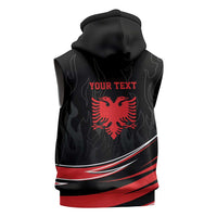 Personalized Shqipe Albania Nation Flag Sleeveless Hoodie Kuq E Zi Tiranaproud Albanian - Wonder Print Shop