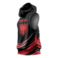 Personalized Shqipe Albania Nation Flag Sleeveless Hoodie Kuq E Zi Tiranaproud Albanian - Wonder Print Shop