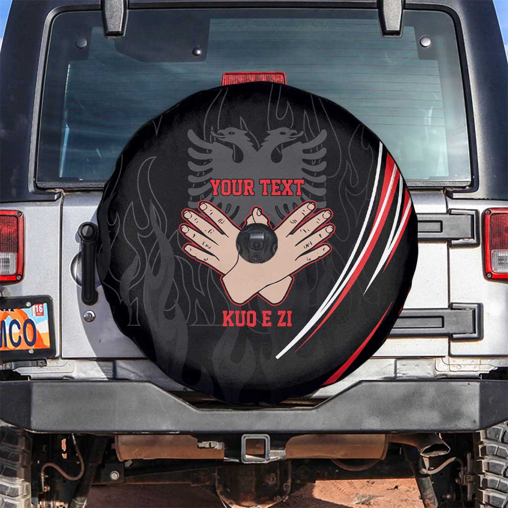 Personalized Shqipe Albania Nation Flag Spare Tire Cover Kuq E Zi Tiranaproud Albanian - Wonder Print Shop