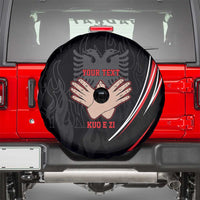 Personalized Shqipe Albania Nation Flag Spare Tire Cover Kuq E Zi Tiranaproud Albanian - Wonder Print Shop