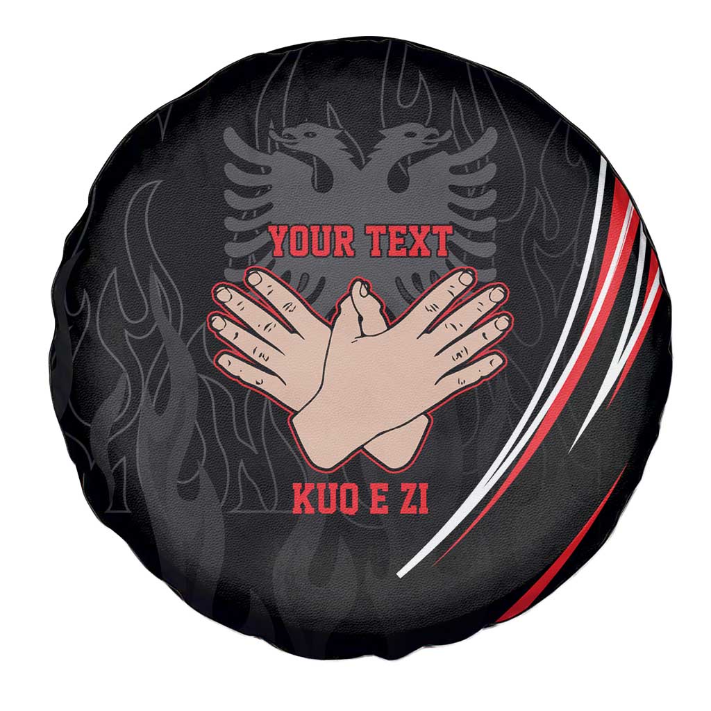 Personalized Shqipe Albania Nation Flag Spare Tire Cover Kuq E Zi Tiranaproud Albanian - Wonder Print Shop