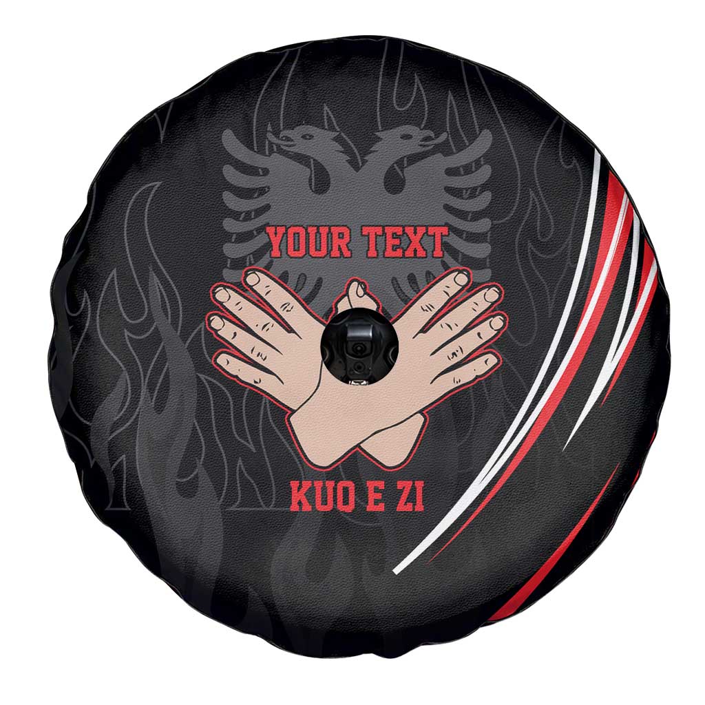 Personalized Shqipe Albania Nation Flag Spare Tire Cover Kuq E Zi Tiranaproud Albanian - Wonder Print Shop