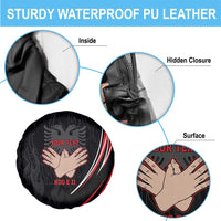 Personalized Shqipe Albania Nation Flag Spare Tire Cover Kuq E Zi Tiranaproud Albanian - Wonder Print Shop