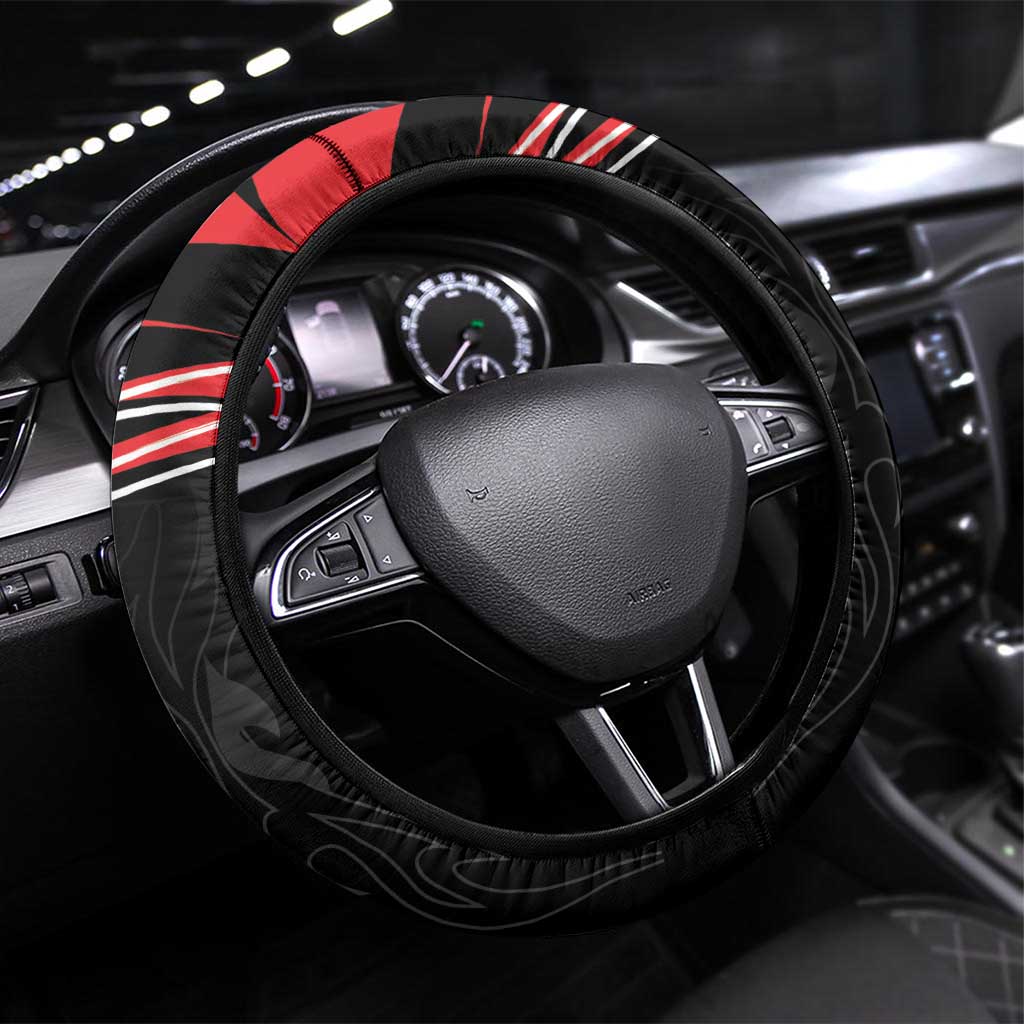 Shqipe Albania Nation Flag Steering Wheel Cover Kuq E Zi Tiranaproud Albanian - Wonder Print Shop