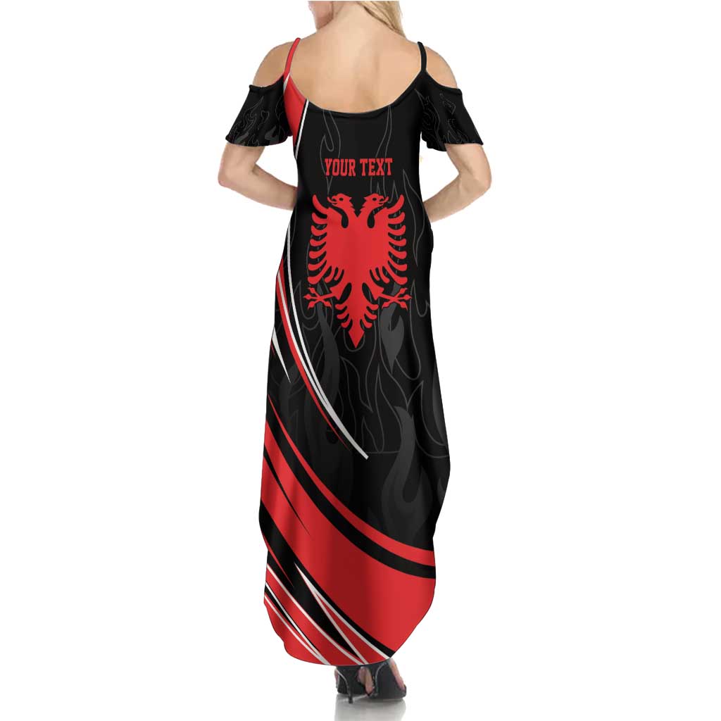 Personalized Shqipe Albania Nation Flag Summer Maxi Dress Kuq E Zi Tiranaproud Albanian - Wonder Print Shop