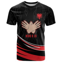 Personalized Shqipe Albania Nation Flag T Shirt Kuq E Zi Tiranaproud Albanian - Wonder Print Shop