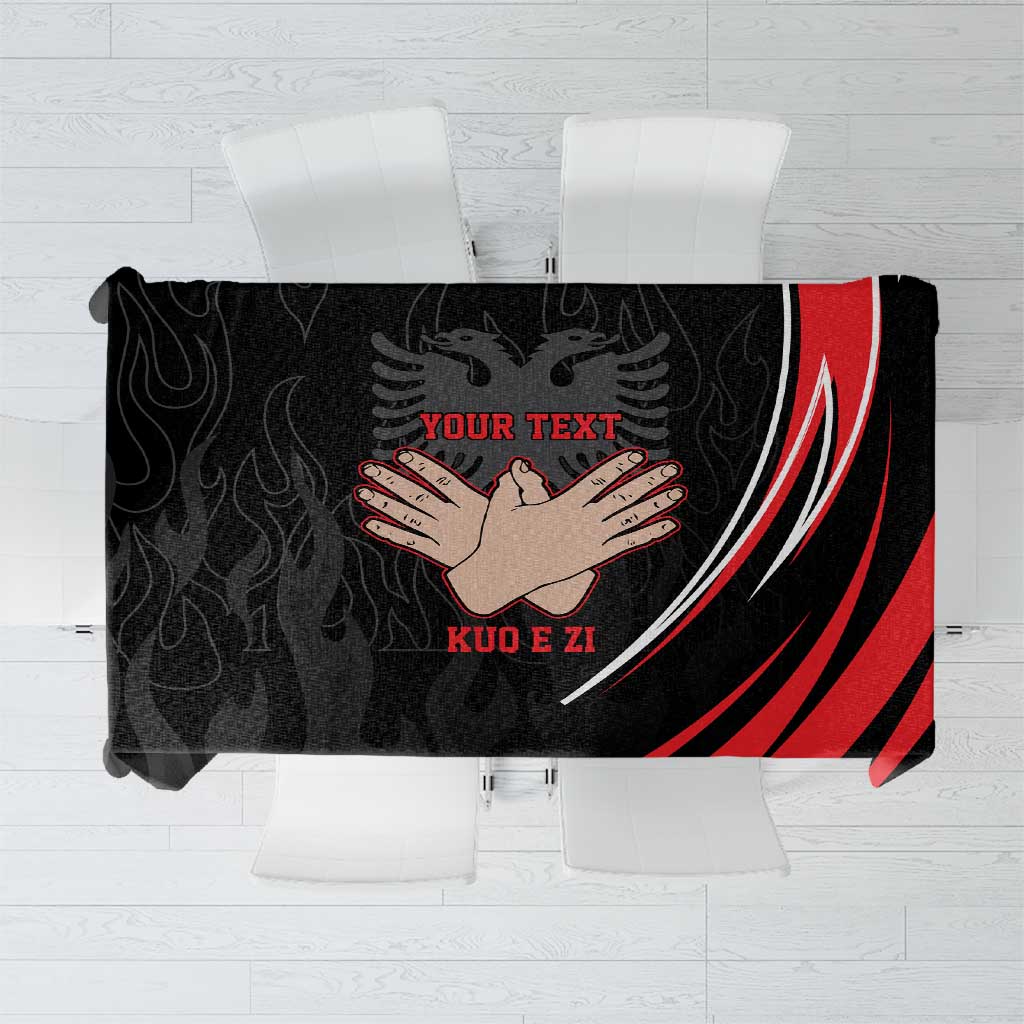 Personalized Shqipe Albania Nation Flag Tablecloth Kuq E Zi Tiranaproud Albanian - Wonder Print Shop