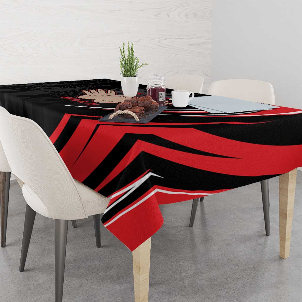 Personalized Shqipe Albania Nation Flag Tablecloth Kuq E Zi Tiranaproud Albanian - Wonder Print Shop