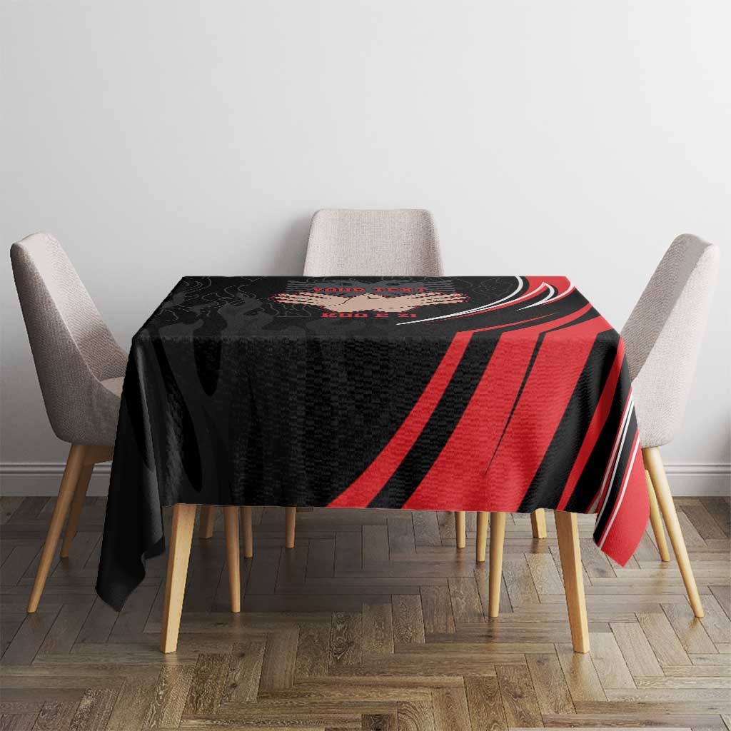 Personalized Shqipe Albania Nation Flag Tablecloth Kuq E Zi Tiranaproud Albanian - Wonder Print Shop