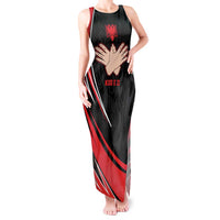 Personalized Shqipe Albania Nation Flag Tank Maxi Dress Kuq E Zi Tiranaproud Albanian - Wonder Print Shop