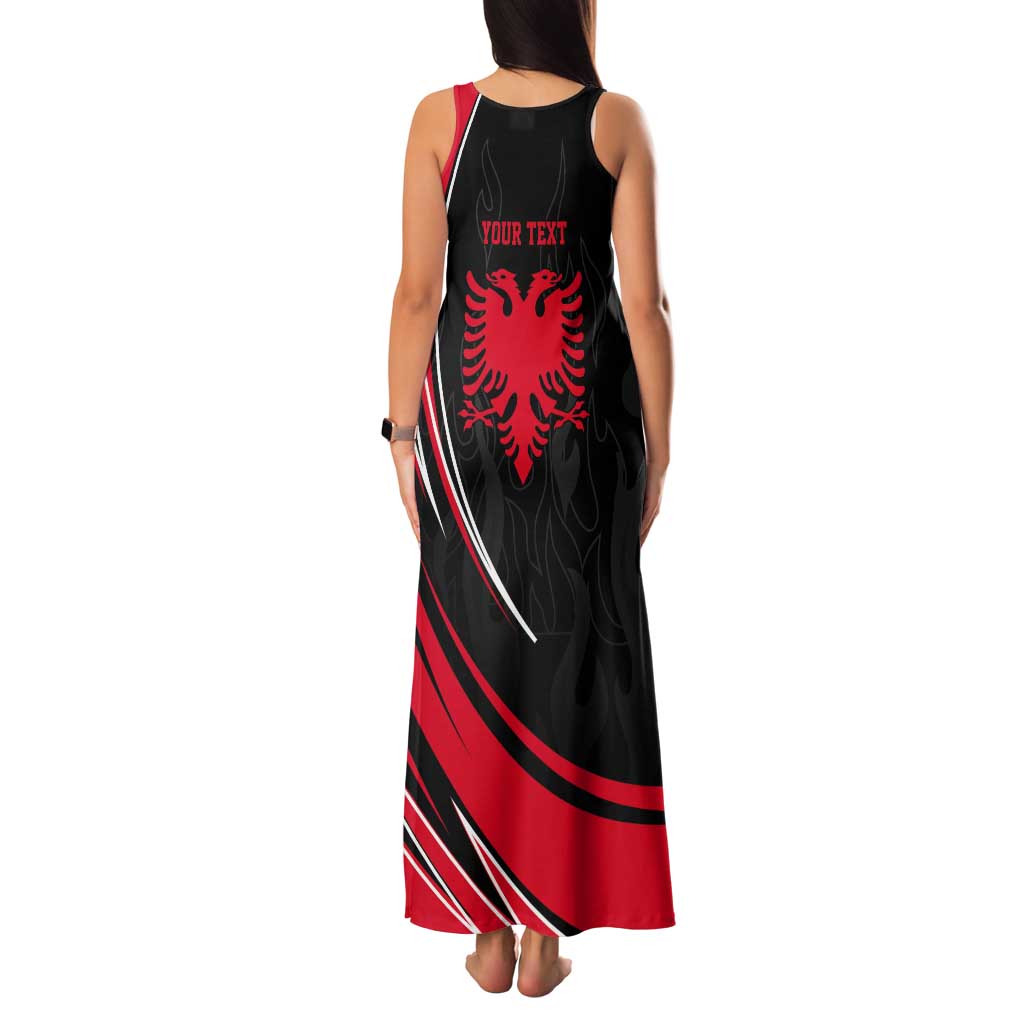 Personalized Shqipe Albania Nation Flag Tank Maxi Dress Kuq E Zi Tiranaproud Albanian - Wonder Print Shop