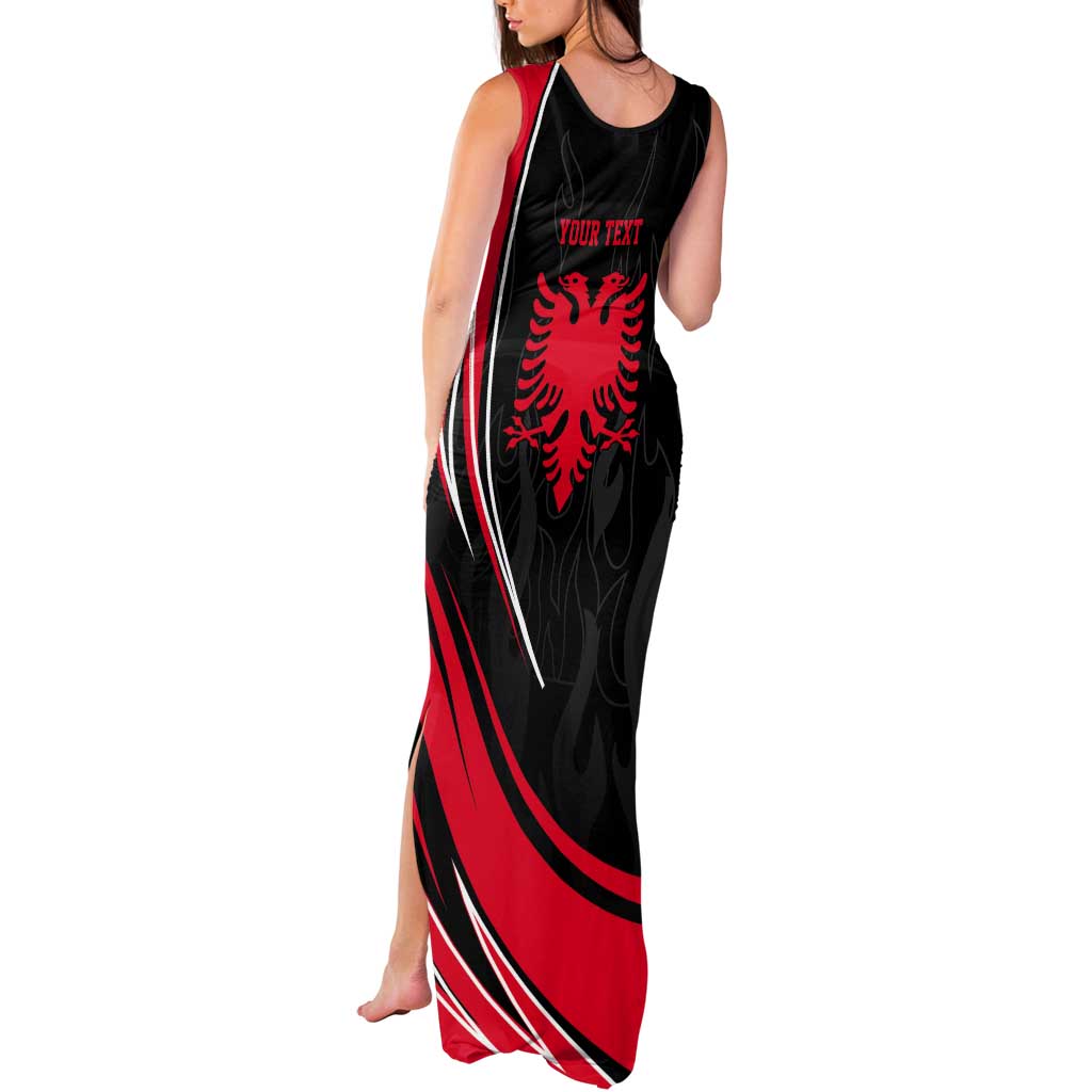 Personalized Shqipe Albania Nation Flag Tank Maxi Dress Kuq E Zi Tiranaproud Albanian - Wonder Print Shop