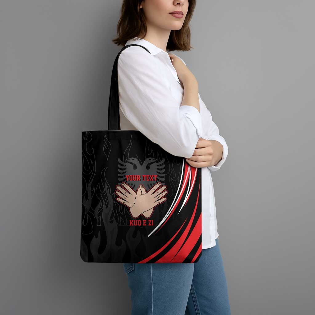 Personalized Shqipe Albania Nation Flag Tote Bag Kuq E Zi Tiranaproud Albanian - Wonder Print Shop