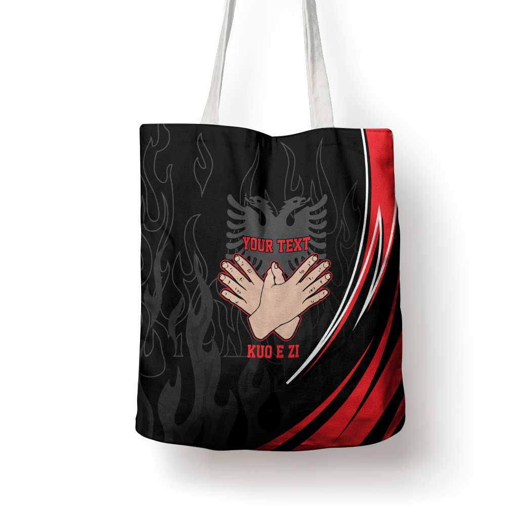 Personalized Shqipe Albania Nation Flag Tote Bag Kuq E Zi Tiranaproud Albanian - Wonder Print Shop