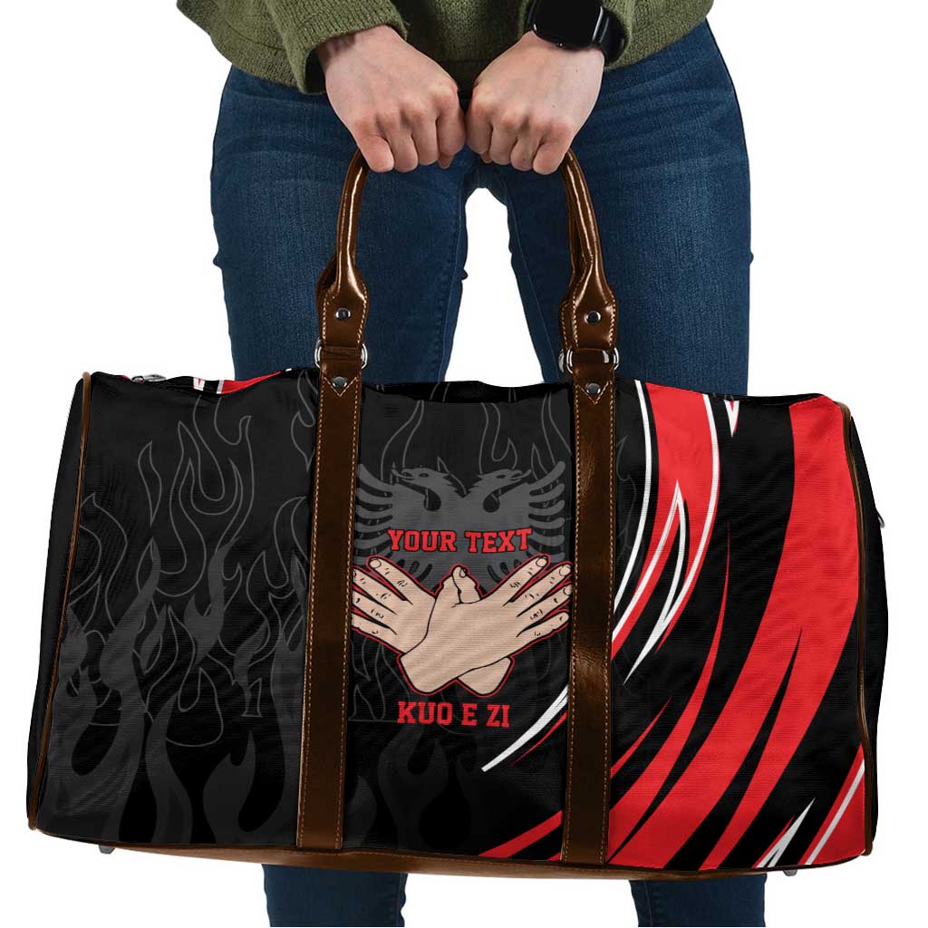 Personalized Shqipe Albania Nation Flag Travel Bag Kuq E Zi Tiranaproud Albanian - Wonder Print Shop