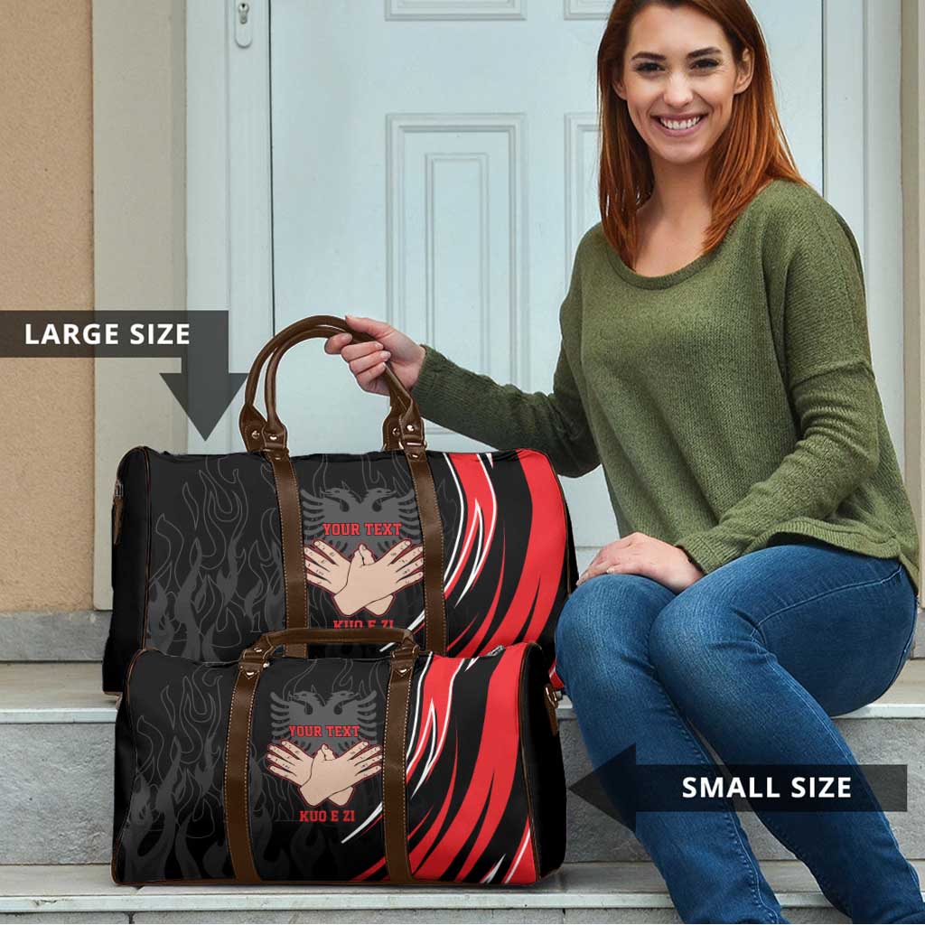 Personalized Shqipe Albania Nation Flag Travel Bag Kuq E Zi Tiranaproud Albanian - Wonder Print Shop