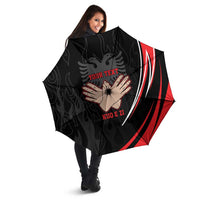 Personalized Shqipe Albania Nation Flag Umbrella Kuq E Zi Tiranaproud Albanian - Wonder Print Shop