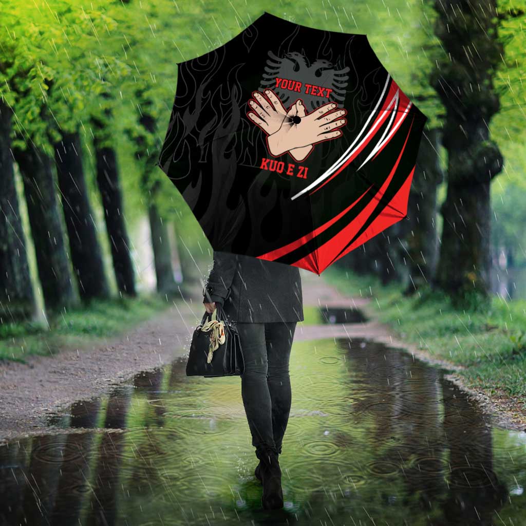 Personalized Shqipe Albania Nation Flag Umbrella Kuq E Zi Tiranaproud Albanian - Wonder Print Shop
