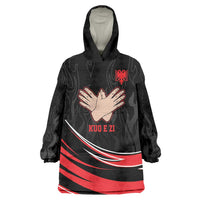 Personalized Shqipe Albania Nation Flag Wearable Blanket Hoodie Kuq E Zi Tiranaproud Albanian - Wonder Print Shop
