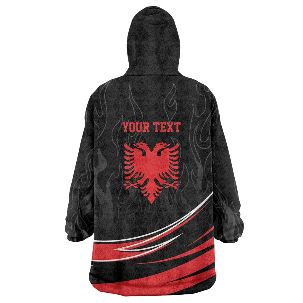 Personalized Shqipe Albania Nation Flag Wearable Blanket Hoodie Kuq E Zi Tiranaproud Albanian - Wonder Print Shop