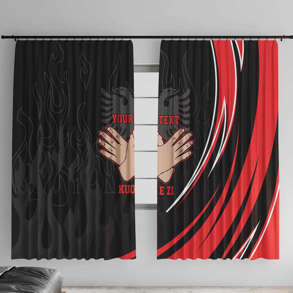 Personalized Shqipe Albania Nation Flag Window Curtain Kuq E Zi Tiranaproud Albanian - Wonder Print Shop
