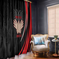 Personalized Shqipe Albania Nation Flag Window Curtain Kuq E Zi Tiranaproud Albanian - Wonder Print Shop