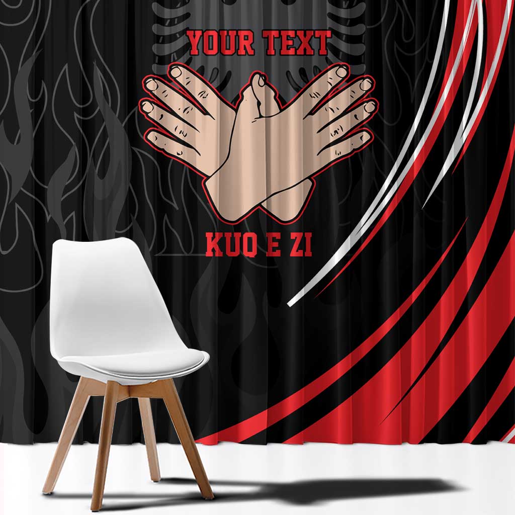 Personalized Shqipe Albania Nation Flag Window Curtain Kuq E Zi Tiranaproud Albanian - Wonder Print Shop