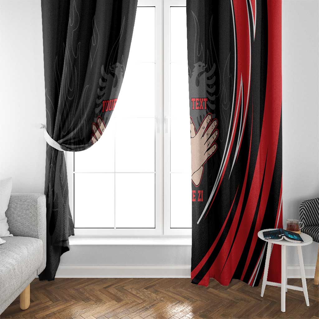 Personalized Shqipe Albania Nation Flag Window Curtain Kuq E Zi Tiranaproud Albanian - Wonder Print Shop