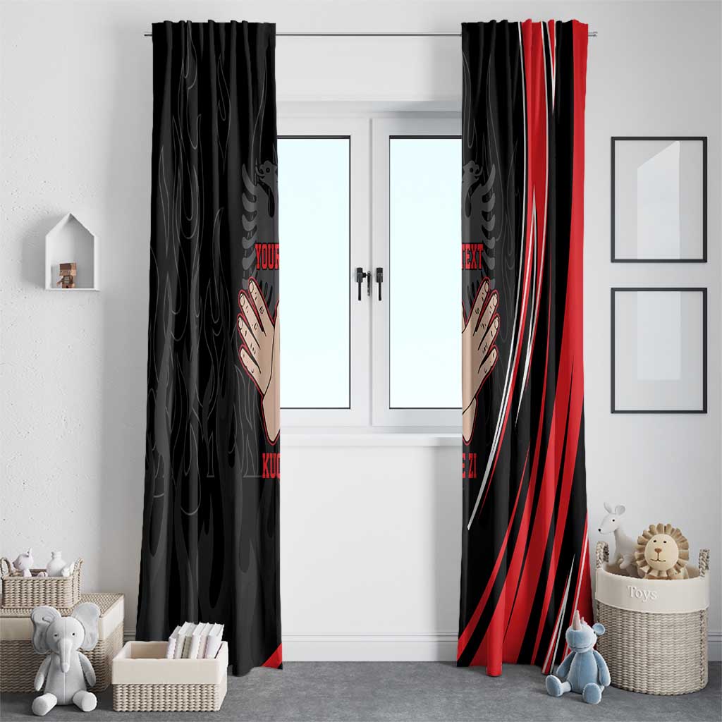 Personalized Shqipe Albania Nation Flag Window Curtain Kuq E Zi Tiranaproud Albanian - Wonder Print Shop
